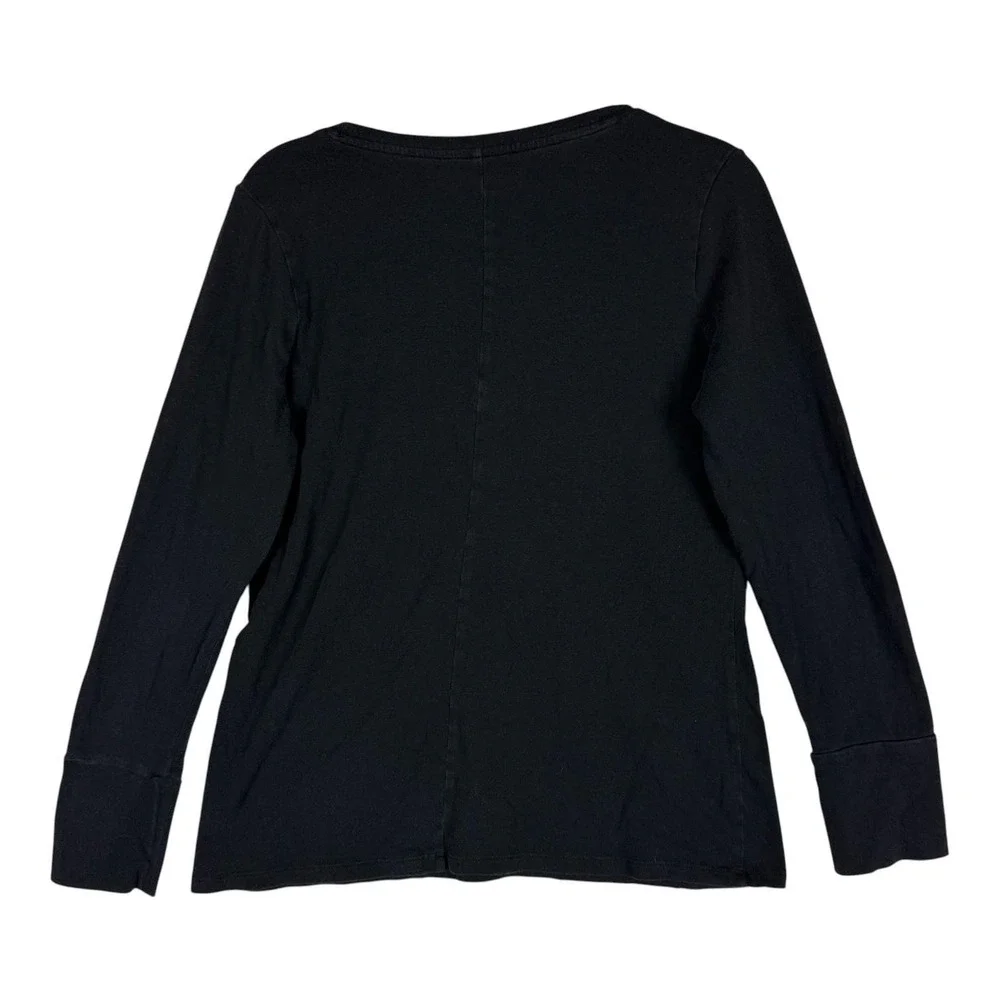 A.n.a Shirt Womens PL Black Scoop Neck Long Sleeve‎ Jersey Stretch Basic Tee